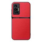 For vivo X70 Pro Litchi Leather Magnetic Full Coverage Shockproof Phone Case(Red) - 1