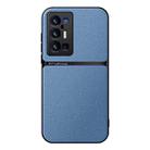 For vivo X70 Pro+ Litchi Leather Magnetic Full Coverage Shockproof Phone Case(Blue) - 1