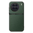 For vivo X90 Pro Litchi Leather Magnetic Full Coverage Shockproof Phone Case(Green) - 1