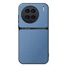 For vivo X90 Pro Litchi Leather Magnetic Full Coverage Shockproof Phone Case(Blue) - 1