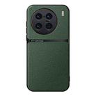 For vivo X90 Pro+ Litchi Leather Magnetic Full Coverage Shockproof Phone Case(Green) - 1