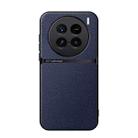 For vivo X100 Ultra Litchi Leather Magnetic Full Coverage Shockproof Phone Case(Navy Blue) - 1