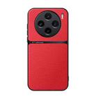 For vivo X100 Litchi Leather Magnetic Full Coverage Shockproof Phone Case(Red) - 1