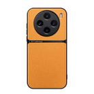 For vivo X100 Litchi Leather Magnetic Full Coverage Shockproof Phone Case(Yellow) - 1