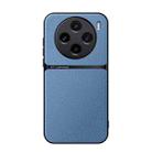 For vivo X100 Litchi Leather Magnetic Full Coverage Shockproof Phone Case(Blue) - 1