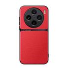 For vivo X100 Pro Litchi Leather Magnetic Full Coverage Shockproof Phone Case(Red) - 1