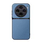 For vivo X100 Pro Litchi Leather Magnetic Full Coverage Shockproof Phone Case(Blue) - 1