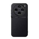 For vivo X100s Litchi Leather Magnetic Full Coverage Shockproof Phone Case(Black) - 1