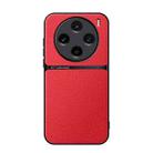 For vivo X100s Litchi Leather Magnetic Full Coverage Shockproof Phone Case(Red) - 1