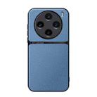 For vivo X100s Litchi Leather Magnetic Full Coverage Shockproof Phone Case(Blue) - 1