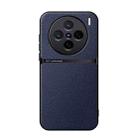 For vivo X200 Litchi Leather Magnetic Full Coverage Shockproof Phone Case(Navy Blue) - 1