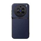 For vivo X200 Pro Litchi Leather Magnetic Full Coverage Shockproof Phone Case(Navy Blue) - 1