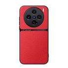 For vivo X200 Pro mini Litchi Leather Magnetic Full Coverage Shockproof Phone Case(Red) - 1