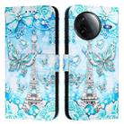 For Redmi K80 / K80 Pro Colored Drawing Pattern Plain Weave Leather Phone Case(Tower Butterfly) - 2