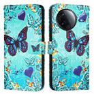 For Redmi K80 / K80 Pro Colored Drawing Pattern Plain Weave Leather Phone Case(Love Butterfly) - 2