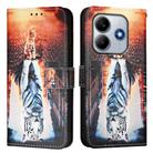For Redmi Note 14 4G 163.25mm Colored Drawing Pattern Plain Weave Leather Phone Case(Cats And Tigers) - 2