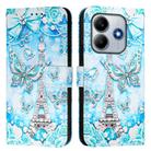 For Redmi Note 14 5G Global Colored Drawing Pattern Plain Weave Leather Phone Case(Tower Butterfly) - 2