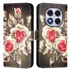 For Redmi Note 14 Pro / 14 Pro+ 5G Global Colored Drawing Pattern Plain Weave Leather Phone Case(Roses On Black) - 2