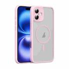 For iPhone 16 Plus Translucent Frosted MagSafe Phone Case with AI Button(Pink) - 1