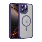 For iPhone 16 Pro Translucent Frosted MagSafe Phone Case with AI Button(Purple) - 1