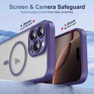 For iPhone 16 Pro Translucent Frosted MagSafe Phone Case with AI Button(Purple) - 3