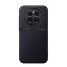 For Realme 12+ Litchi Leather Magnetic Full Coverage Shockproof Phone Case(Black) - 1