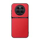 For Realme 12+ Litchi Leather Magnetic Full Coverage Shockproof Phone Case(Red) - 1