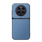 For Realme 12+ Litchi Leather Magnetic Full Coverage Shockproof Phone Case(Blue) - 1