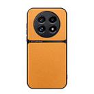 For Realme 13 Pro Global / Realme 13 Pro+ Litchi Leather Magnetic Full Coverage Shockproof Phone Case(Yellow) - 1