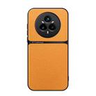 For Realme 14 Pro Litchi Leather Magnetic Full Coverage Shockproof Phone Case(Yellow) - 1