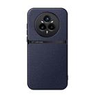 For Realme 14 Pro Litchi Leather Magnetic Full Coverage Shockproof Phone Case(Navy Blue) - 1