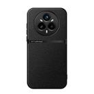 For Realme 14 Pro+ Litchi Leather Magnetic Full Coverage Shockproof Phone Case(Black) - 1