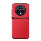 For Realme 14 Pro+ Litchi Leather Magnetic Full Coverage Shockproof Phone Case(Red) - 1