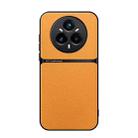 For Realme 14 Pro+ Litchi Leather Magnetic Full Coverage Shockproof Phone Case(Yellow) - 1