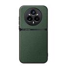 For Realme 14 Pro+ Litchi Leather Magnetic Full Coverage Shockproof Phone Case(Green) - 1