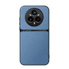 For Realme 14 Pro+ Litchi Leather Magnetic Full Coverage Shockproof Phone Case(Blue) - 1