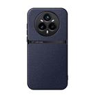 For Realme 14 Pro+ Litchi Leather Magnetic Full Coverage Shockproof Phone Case(Navy Blue) - 1