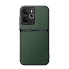 For Realme 14 Litchi Leather Magnetic Full Coverage Shockproof Phone Case(Green) - 1