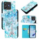 For Blackview Wave 8C Colored Drawing Pattern Plain Weave Leather Phone Case(Tower Butterfly) - 1