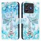 For Blackview Wave 8C Colored Drawing Pattern Plain Weave Leather Phone Case(Tower Butterfly) - 2