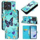 For Blackview Wave 8C Colored Drawing Pattern Plain Weave Leather Phone Case(Love Butterfly) - 1