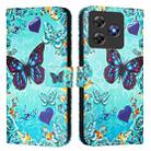 For Blackview Wave 8C Colored Drawing Pattern Plain Weave Leather Phone Case(Love Butterfly) - 2