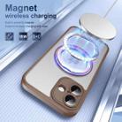 For iPhone 16 Translucent Frosted MagSafe Rotating Holder Phone Case with AI Button(Gold) - 3