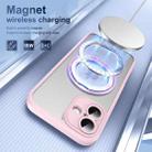 For iPhone 16 Translucent Frosted MagSafe Rotating Holder Phone Case with AI Button(Pink) - 3