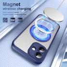 For iPhone 16 Translucent Frosted MagSafe Rotating Holder Phone Case with AI Button(Blue) - 3