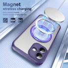 For iPhone 16 Translucent Frosted MagSafe Rotating Holder Phone Case with AI Button(Purple) - 3