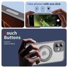 For iPhone 16 Translucent Frosted MagSafe Rotating Holder Phone Case with AI Button(Grey) - 2