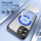 For iPhone 16 Plus Translucent Frosted MagSafe Rotating Holder Phone Case with AI Button(Black) - 3