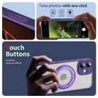 For iPhone 16 Plus Translucent Frosted MagSafe Rotating Holder Phone Case with AI Button(Purple) - 2