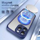 For iPhone 16 Pro Translucent Frosted MagSafe Rotating Holder Phone Case with AI Button(Blue) - 3